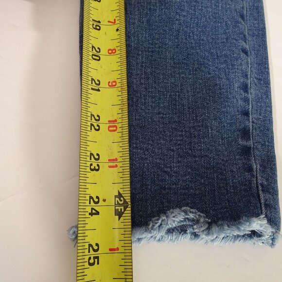 Hammer Ripped Denim Skinny Jeans Distressed Juniors Size 11 Raw Hem - Picture 11 of 11